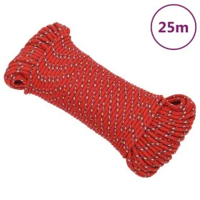 Red 4 mm 25 m polypropylene boat rope by vidaXL, Ropes and metal cords - Ref: Foro24-152380, Price: 8,82 €, Discount: %