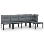 Juego de muebles de jardín 5 pzas ratán sintético negro y gris