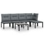 Juego de muebles de jardín 6 pzas ratán sintético negro y gris de vidaXL, Conjuntos de jardín - Ref: Foro24-3187746, Precio: ...