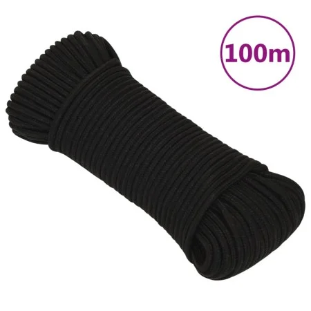 Black polyester work rope 3 mm 100 m by vidaXL, Ropes and metal cords - Ref: Foro24-152799, Price: 16,37 €, Discount: %