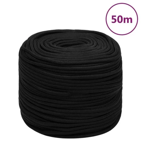Black polyester work rope 10 mm 50 m by vidaXL, Ropes and metal cords - Ref: Foro24-152823, Price: 31,06 €, Discount: %