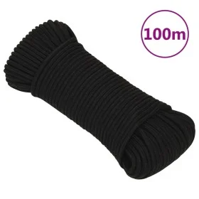 Schwarzes Polyester-Arbeitsseil 4 mm 100 m von vidaXL, Seile und Metallschnüre - Ref: Foro24-152804, Preis: 17,45 €, Rabatt: %