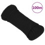 Schwarzes Polyester-Arbeitsseil 4 mm 100 m von vidaXL, Seile und Metallschnüre - Ref: Foro24-152804, Preis: 17,75 €, Rabatt: %