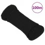 Schwarzes Polyester-Arbeitsseil 4 mm 100 m von vidaXL, Seile und Metallschnüre - Ref: Foro24-152804, Preis: 17,42 €, Rabatt: %