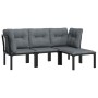 Garden furniture set 4 pieces black and gray synthetic rattan by vidaXL, Garden sets - Ref: Foro24-3187747, Price: 197,65 €, ...