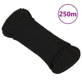 Schwarzes Polyester-Arbeitsseil 4 mm 250 m von vidaXL, Seile und Metallschnüre - Ref: Foro24-152805, Preis: 31,10 €, Rabatt: %