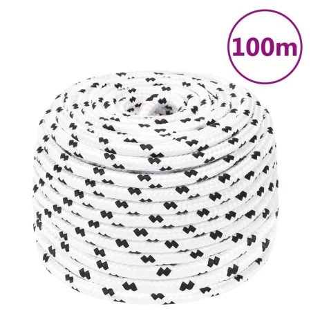 White polyester work rope 10 mm 100 m by vidaXL, Ropes and metal cords - Ref: Foro24-152773, Price: 51,36 €, Discount: %
