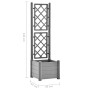 Jardinera con enrejado PP gris piedra 43x43x142 cm