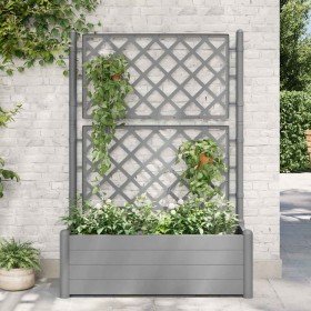 Jardinera con enrejado PP gris piedra 100x43x142 cm Jardinera con enrejado PP gris piedra 100x43x142 cm