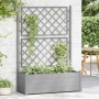 Jardinera con enrejado PP gris piedra 100x43x142 cm