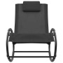 Tumbona con almohada acero y textilene negro