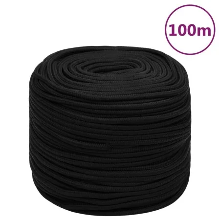 Schwarzes Polyester-Arbeitsseil 6 mm 100 m von vidaXL, Seile und Metallschnüre - Ref: Foro24-152814, Preis: 27,09 €, Rabatt: %