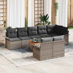 Conjunto de sofá de jardín 9 pcs Gris Poliratán Conjunto de sofá de jardín 9 pcs Gris Poliratán