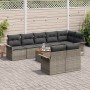 Conjunto de sofá de jardín 9 pcs Gris Poliratán