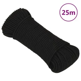 Black polyester work rope 5 mm 25 m by vidaXL, Ropes and metal cords - Ref: Foro24-152807, Price: 10,39 €, Discount: %
