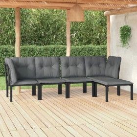 Garden furniture set 5 pieces black and gray synthetic rattan by vidaXL, Garden sets - Ref: Foro24-3187749, Price: 250,35 €, ...