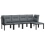 Garden furniture set 5 pieces black and gray synthetic rattan by vidaXL, Garden sets - Ref: Foro24-3187749, Price: 250,52 €, ...