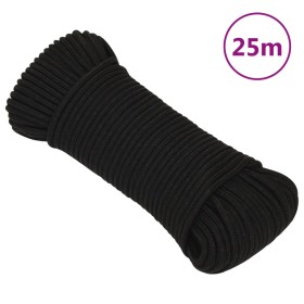 Black polyester work rope 3 mm 25 m by vidaXL, Ropes and metal cords - Ref: Foro24-152797, Price: 9,37 €, Discount: %