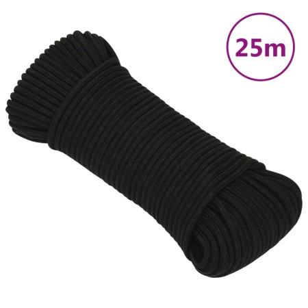 Black polyester work rope 3 mm 25 m by vidaXL, Ropes and metal cords - Ref: Foro24-152797, Price: 9,37 €, Discount: %
