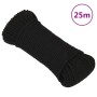Schwarzes Polyester-Arbeitsseil 3 mm 25 m von vidaXL, Seile und Metallschnüre - Ref: Foro24-152797, Preis: 9,37 €, Rabatt: %