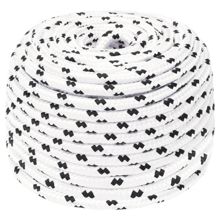 Braided white polyester boat rope 8 mm x 100 m by vidaXL, Ropes and metal cords - Ref: Foro24-152768, Price: 30,56 €, Discoun...
