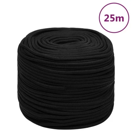 Black polyester work rope 8 mm 25 m by vidaXL, Ropes and metal cords - Ref: Foro24-152817, Price: 15,71 €, Discount: %