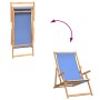 Silla de playa plegable de madera maciza de teca azul