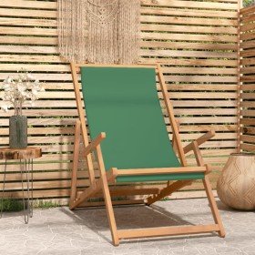 Silla de playa plegable de madera maciza de teca verde