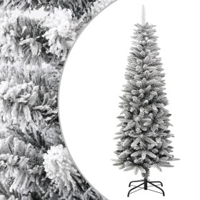Árbol de Navidad artificial estrecho con nieve PVC y PE 150 cm