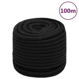 Schwarzes Polyester-Arbeitsseil 16 mm 100 m von vidaXL, Seile und Metallschnüre - Ref: Foro24-152836, Preis: 106,72 €, Rabatt: %