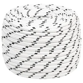 White polyester braided boat rope 14 mmx25 m by vidaXL, Ropes and metal cords - Ref: Foro24-152779, Price: 29,16 €, Discount: %