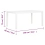 Mesa de jardín PP blanco 150x90x72 cm