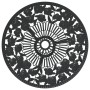 Mesa y sillas de bistró 3 piezas aluminio fundido negro