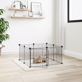 8-panel pet cage with black steel door 35x35cm by vidaXL, Cages and habitats for small animals - Ref: Foro24-171625, Price: 3...