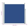 Toldo lateral retráctil de jardín azul 170x300 cm