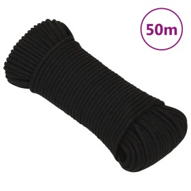 Schwarzes Polyester-Arbeitsseil 4 mm 50 m von vidaXL, Seile und Metallschnüre - Ref: Foro24-152803, Preis: 11,08 €, Rabatt: %