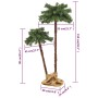 Doppelte künstliche Palme mit LED 90 cm und 150 cm von vidaXL, Weihnachtsbäume - Ref: Foro24-347636, Preis: 36,00 €, Rabatt: %