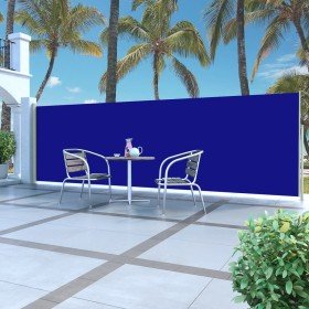 Toldo lateral retráctil para patio azul 160x500 cm Toldo lateral retráctil para patio azul 160x500 cm