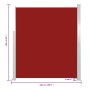 Toldo lateral retráctil para patio rojo 160x500 cm