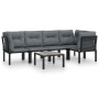Garden furniture set 6 pieces black and gray synthetic rattan by vidaXL, Garden sets - Ref: Foro24-3187754, Price: 323,34 €, ...