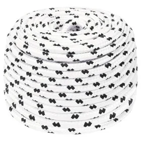 Braided white polyester boat rope 6 mm x 100 m by vidaXL, Ropes and metal cords - Ref: Foro24-152763, Price: 19,80 €, Discoun...