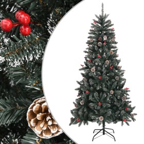 Árbol de Navidad artificial con soporte PVC verde 210 cm