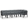 Juego de muebles de jardín 6 pzas ratán sintético negro y gris
