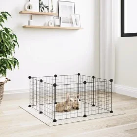 Jaula para mascotas de 8 paneles acero negro 35x35cm de vidaXL, Jaulas y habitáculos para animales pequeños - Ref: Foro24-171...
