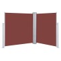 Toldo lateral retráctil marrón 140x600 cm