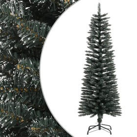Árbol Navidad artificial estrecho con soporte PVC verde 120 cm