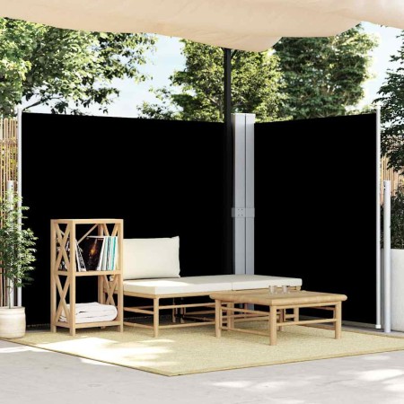 Toldo lateral retráctil negro 180x600 cm