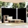 Toldo lateral retráctil negro 180x600 cm