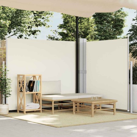 Toldo lateral retráctil color crema 180x600 cm