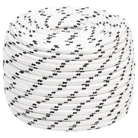 Cuerda para barco trenzada poliéster blanco 14 mmx100 m de vidaXL, Sogas y cuerdas metálicas - Ref: Foro24-152781, Precio: 77...